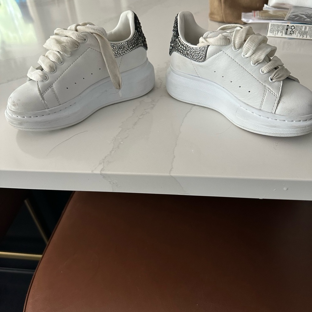 Alexander McQueen Black and White Crystal Sneakers - Picture 4 of 4